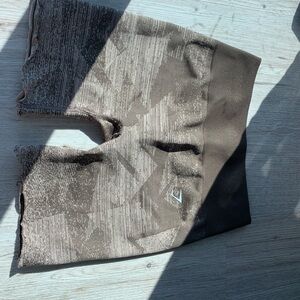 Cropped brown Gymshark shorts